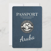 Save The Date Navy Blue Aruba Passeport Enregistrer La Date (Devant)