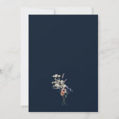 Save The Date Navy Blue Boho Floral Enregistrer La Date (Dos)