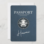 Save The Date Navy Blue Hawaii Passeport Enregistrer La Date (Devant)