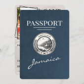 Save The Date Navy Blue Jamaica Passeport Enregistrer La Date (Devant / Derrière)