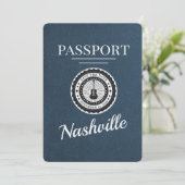 Save The Date Navy Blue Nashville Passport Enregistrer La Date (Debout devant)