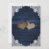 Save The Date Navy Blue Sunflower String Lights Floral Lace Wood (Dos)