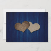 Save The Date Navy Blue Wood String Lights Sunflower Wedding (Dos)
