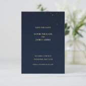 Save The Date Navy Gold Star Céleste Mariage Écossais (Debout devant)