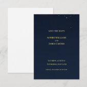 Save The Date Navy Gold Star Céleste Mariage Écossais (Devant / Derrière)
