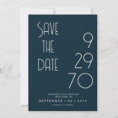 Save The Date Navy Mat Écran Simple Minimal Anniversaire Enregis (Devant)