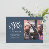 Save The Date Navy Mr & Mr Script - Enregistrer la Date avec la (Debout devant)