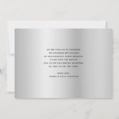 Save The Date Navy Silver Glitter Bar Mitzvah Script Moderne Gra (Dos)