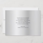 Save The Date Navy Silver Glitter Bar Mitzvah Script Moderne Gra (Dos)