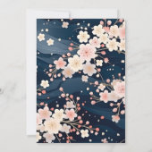 Save The Date Navy Waves Sakura Blossom Modern Wedding (Dos)