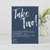 Save The Date Navy & White Take Two ! Mariage reporté (Debout devant)