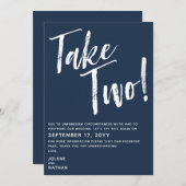 Save The Date Navy & White Take Two ! Mariage reporté (Devant / Derrière)