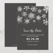 Save The Date Neige d'hiver | Réservez la date (Devant / Derrière)