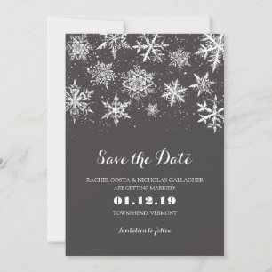 Save The Date Neige d'hiver Sauvegarder la date