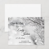 Save The Date Neige Étincelante et Glace Mariage d'Hiver (Devant / Derrière)