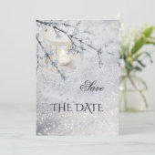 Save The Date Neige mousseuse Mariage d'hiver Enregistrer la car (Debout devant)