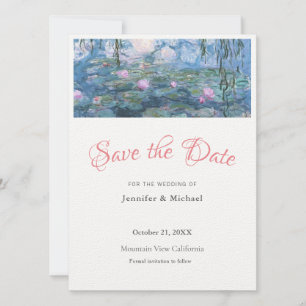Save The Date Nénuphars de Monet Professionnel Minimaliste Simpl