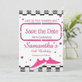 Save The Date Neon Basket Anniversaire, Parties scintillant (Debout devant)