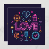 Save The Date Neon Love (Devant / Derrière)