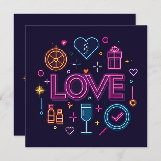 Save The Date Neon Love (Devant / Derrière)