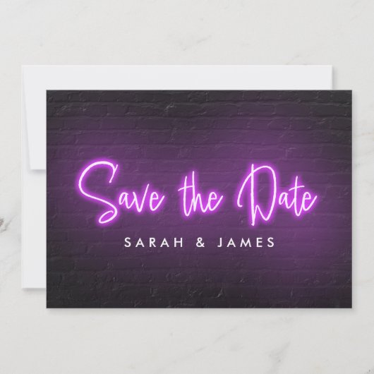 Save The Date Neon Modern Enregistrer la Date (Devant)