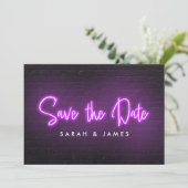 Save The Date Neon Modern Enregistrer la Date (Debout devant)