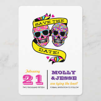 Save The Date Neon Skeletons Enregistrer la date