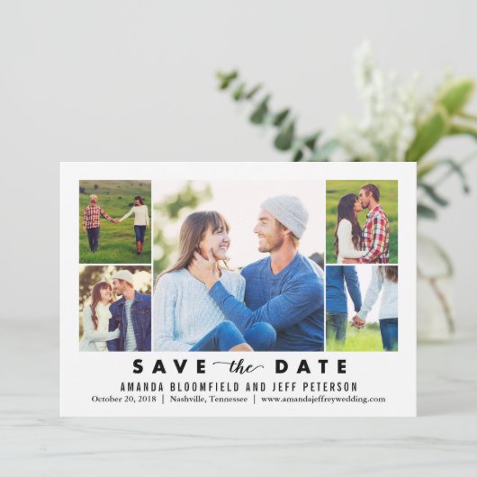 Save The Date Nettoyer Collage COULEUR MODIFIABLE Enregistrer La (Debout devant)