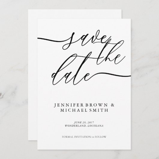 Save The Date Nettoyer la signature d'une partie simple (Devant / Derrière)
