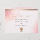 Save The Date Nettoyer l'aquarelle rose vif Enregistrer la date (Devant / Derrière)