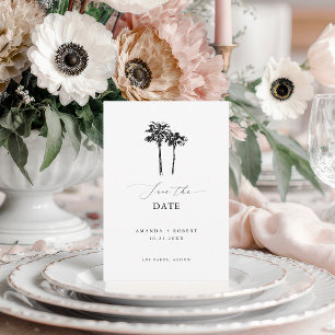 Save The Date Nettoyer le Mariage minimaliste main tiré Palm Tre