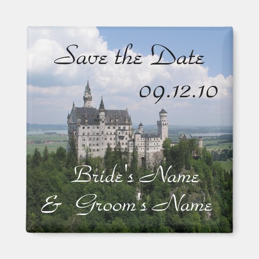 Save the Date Neuschwanstein Castle Magneet (Voorkant)