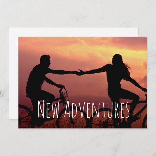 Save The Date New Adventures Fiançailles mariage photo personnal (Devant / Derrière)
