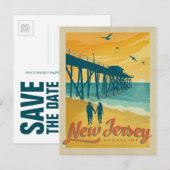 Save the date | New Jersey Shoreline Aankondigingskaart (Voorkant / Achterkant)