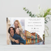 Save The Date New Orleans Watercolor Photo Wedding (Debout devant)