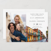 Save The Date New Orleans Watercolor Photo Wedding (Devant / Derrière)