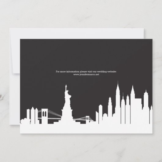 Save The Date New York Skyline Gold Script Enregistrer la date (Dos)