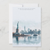 Save The Date New York Skyline Liberty Wedding Enregistrer la da (Dos)