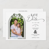 Save The Date Nice Floral Arch Effect Romantic Wedding Photo (Devant / Derrière)
