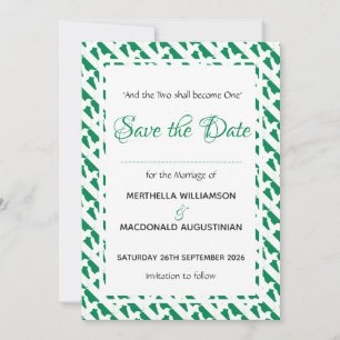 Save The Date NIGERIA Écriture Patriotique Personnalisée Naija M