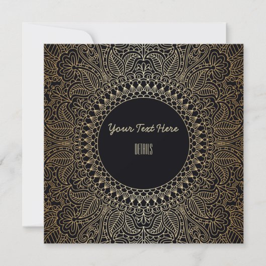Save The Date N'Importe Quel Événement Elegant Gold Mandala (Devant)