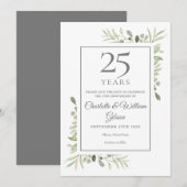 Save The Date Noces d'argent 25 ans de mariage verdure (Devant / Derrière)