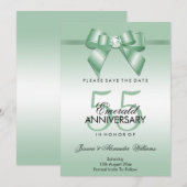Save The Date Noces de gemme d'émeraude et ruban 55e anniversair (Devant / Derrière)