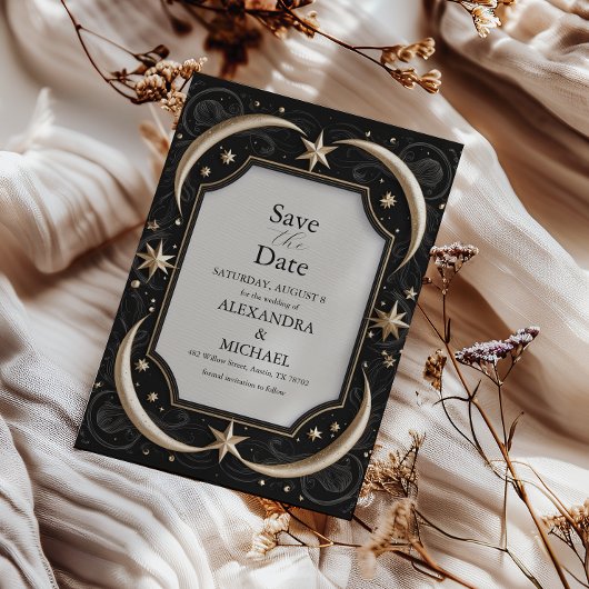 Save The Date Noces de la Lune Noire Céleste de Minuit