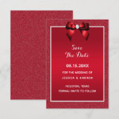 Save The Date Noces de rubis rouge et gemme élégant (Devant / Derrière)