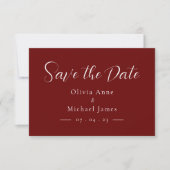 Save The Date Noces en rouge et blanc simples Enregistrer la dat (Devant)