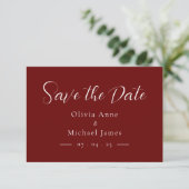 Save The Date Noces en rouge et blanc simples Enregistrer la dat (Debout devant)