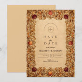 Save The Date Noces Grenade Feuillage d'Automne (Devant / Derrière)