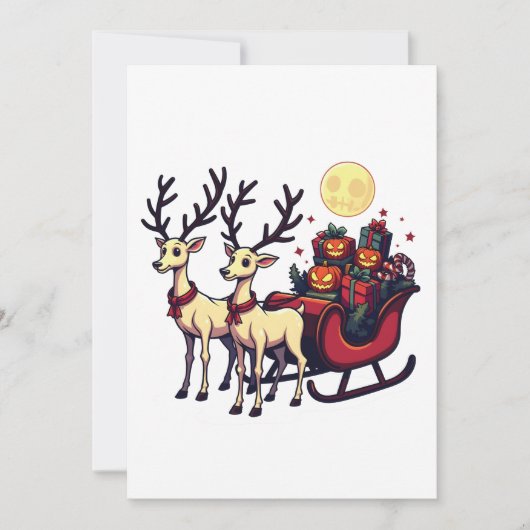 Save The Date Noël à Halloween Reindeer Citrouille présente (Devant)