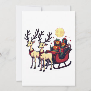 Save The Date Noël à Halloween Reindeer Citrouille présente